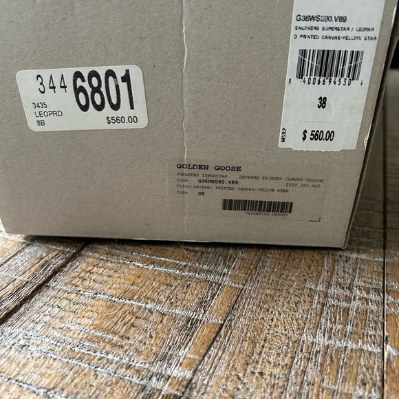 Golden Goose Super-Star Leopard Orange Heel Neon Yellow Star Sz. 8/38 - Picture 7 of 8